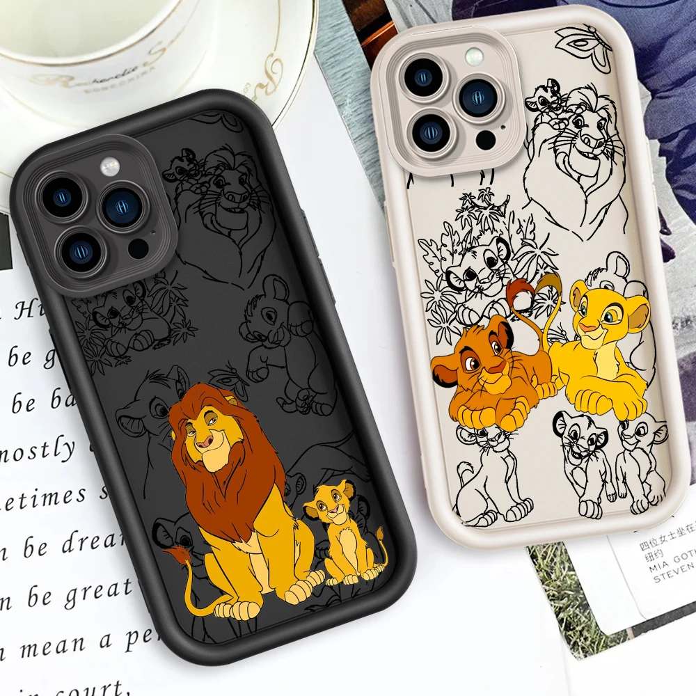 Disney Lion King Cute Eye Ladder For Apple iPhone 15 14 13 12 11 XS XR X Pro Max Plus TPU Phone Case