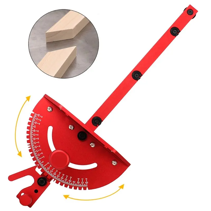 ABAE-Woodworking Tools Red Miter Gauge Router Table Saw Assembly Ruler Aluminum Alloy Handle Benches Sawing