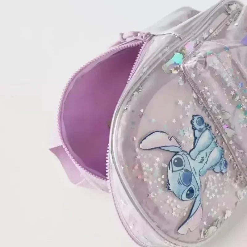 Disney 2025 New Stitch Cartoon Sequin Trendy Fashion Boys and Girls Backpack Multifunctional Kindergarten School Bag image 4