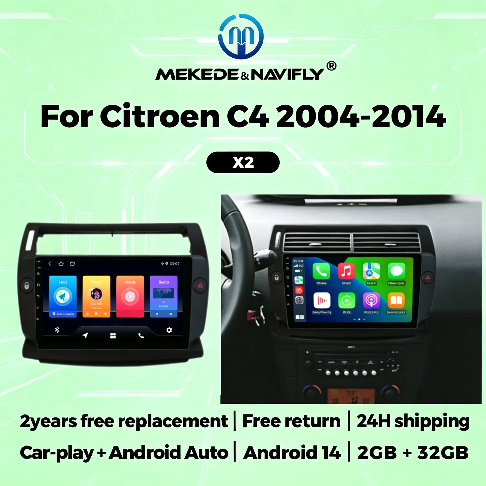 

Car Intelligent System For Citroen C4 C-Triomphe C-Quatre 2004-2014 Wireless CarPlay GPS Navigation Car Radio Multimedia Player