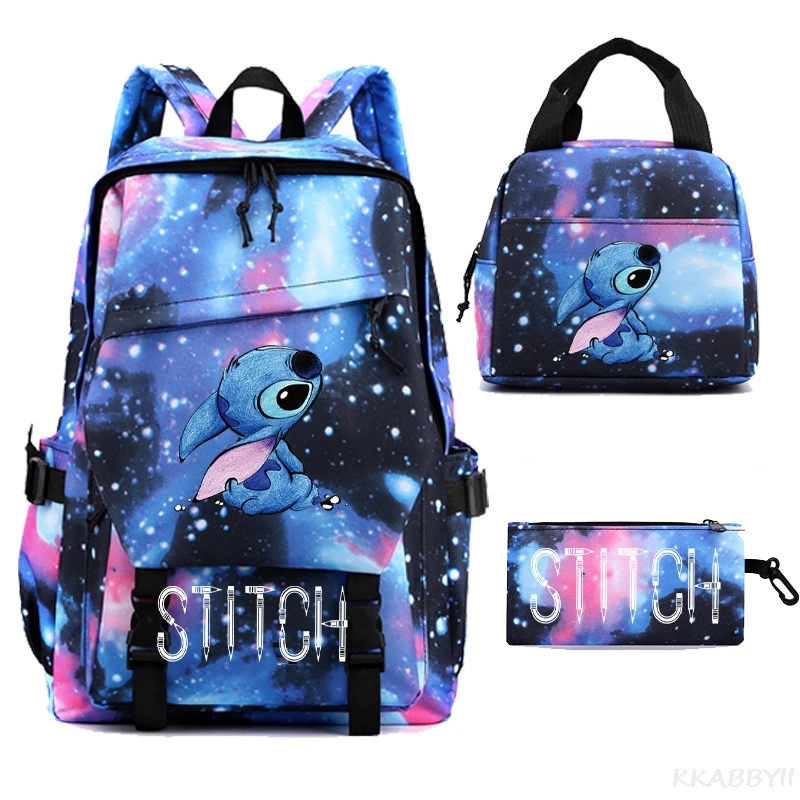 Simples Lilo e Stitch Mochila, Harajuku Mochila Escolar, Grande Capacidade, Laptop Light Bag, Mochilas de Viagem, Feminino e Masculino, Estudante