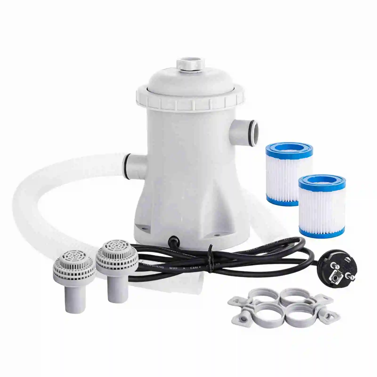 Zwembadfilterpomp 330 GPH, elektrische waterpomp voor zwembaden, inclusief 2 filterpatronen, zwembadpompen voor bovengrondse zwembaden, kleine zwembadfilter.