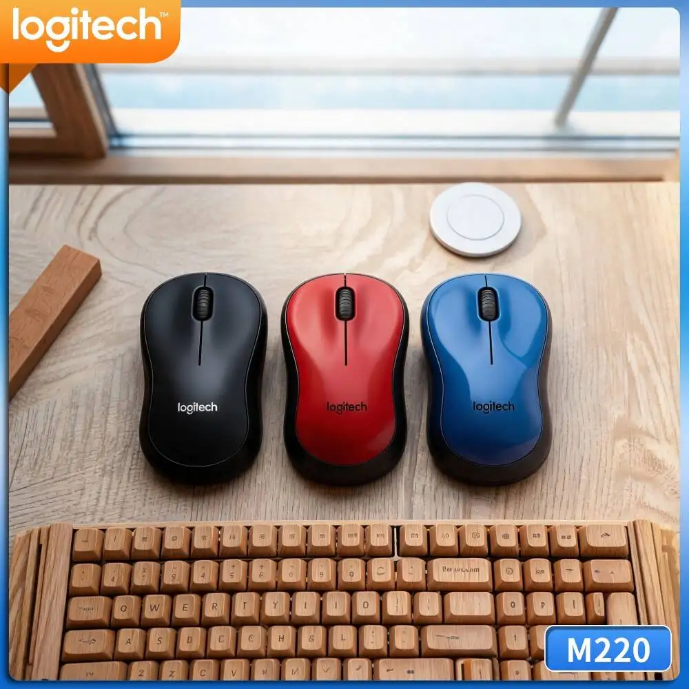 Logitech M220 Silent Wireless Mouse Ambidextrous Shape 10m Range 2.4GHz Link 18-Month Battery Home Accessory