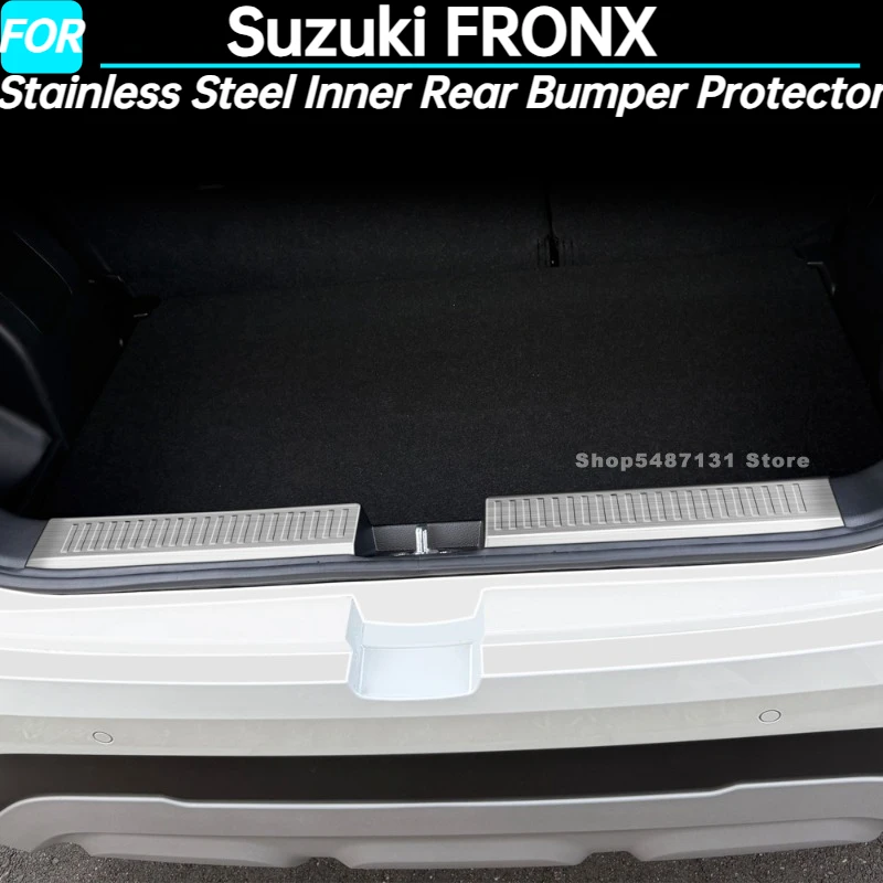 Stainless Steel Inner Rear Bumper Protector Door Sill Trunk Plate Trim for Suzuki FRONX Interior Accessories 2024 2025