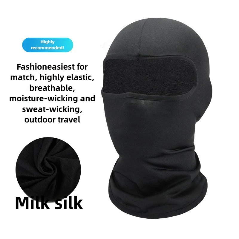 Ademend puur zwart hoofddekselmasker, Halloween Kerst Cosplay Kostuum Rekwisieten, Volgelaats gezichtsloos maskerademasker