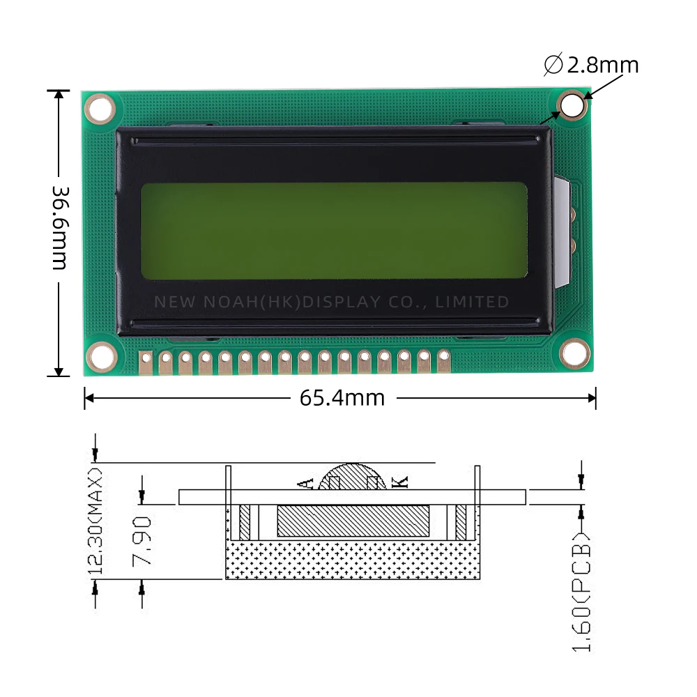 สีเหลืองสีเขียวฟิล์ม 1602Q ตัวอักษรตัวอักษรรัสเซียหน้าจอ LCD Arduino พร้อม LED Backlight และในตัว ST7066U Controller