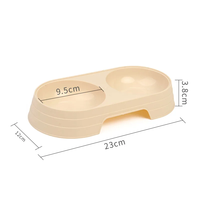 Macaron Pet Double Cat Bowl Plastic Kitten Dog Food Drinking Tray Feeder Cat Feeding Pet Supplies Accessories