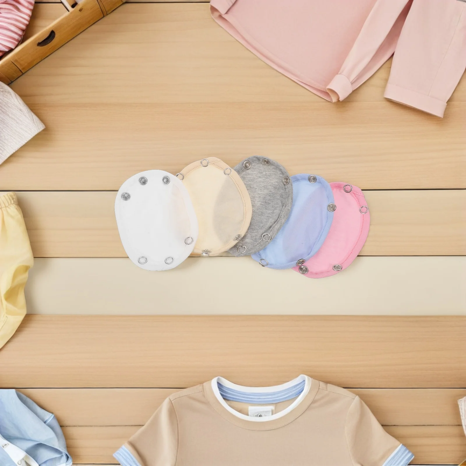 

15pcs Bodysuit Extender Cotton Snap Extensions For Jumpsuits Lengthen Clothing Pads Crawling Suit