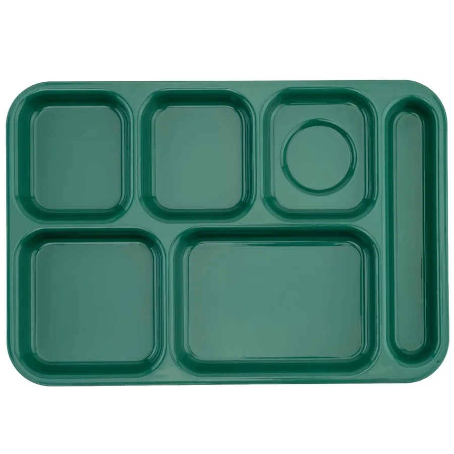 

Compartment School Cafeteria Tray, Right Handed, 10" x 14", Forrest Green (12 Pack)