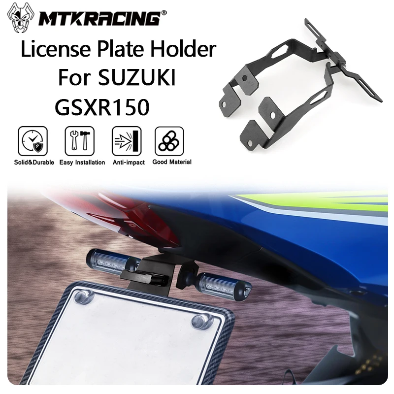 

MTKRACING Licence Frame For SUZUKI GSXR150 2019-2024 License Plate Holder Bracket Rear Tail Tidy Fender Eliminator kit LED