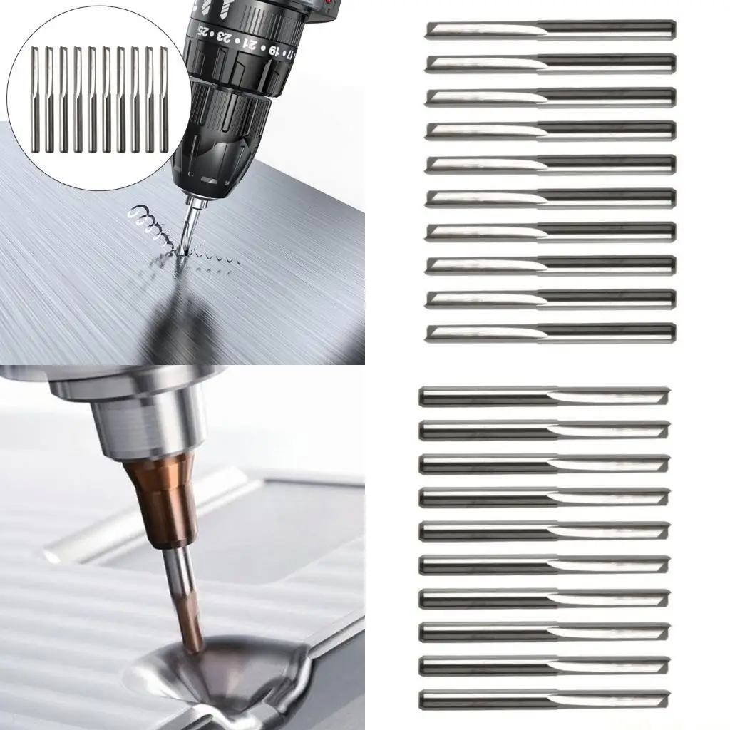 

A2BE 10 шт. фрезы 3,175 мм с прямым слотом, высокоскоростная стальная фреза для дерева, пластика, деревообработки, промышленного