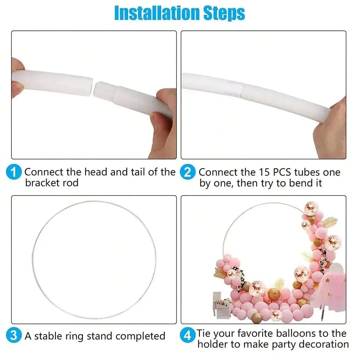 5ft 6ft Balloon Arch Bracket Kit, Circular Balloon Bracket, Suitable for Weddings, Birthdays, Baby Showers, Christmas Parties, Etc
