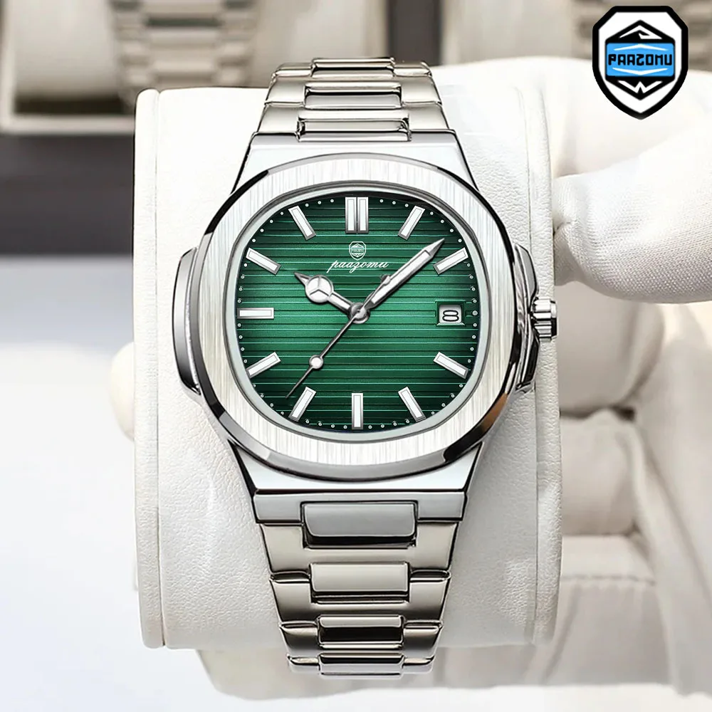 

PAAZOMU Original Luxury Man Watch Date Luminous Waterproof Stainless Steel Men Wristwatch Fashion Business Quartz Men's Watches