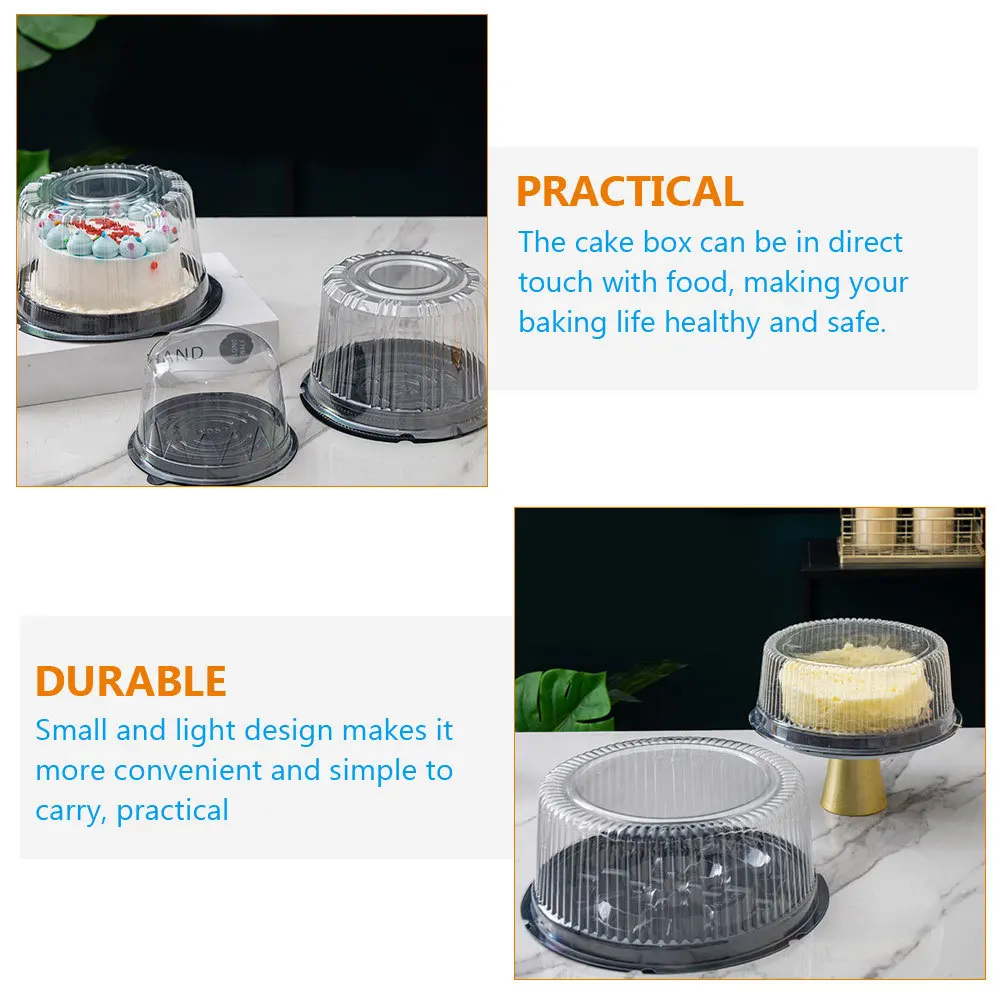 

Cake Carrying Box 20 Pcs Clear Transparent Round Birthday Cup with Dome Lid Portable Baking Dessert Packaging Display Case