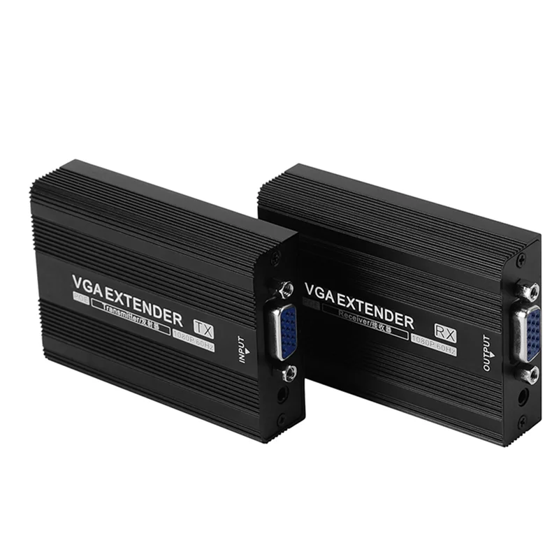 

Hot-150M VGA Network Extender RJ45 VGA Extender Audio Transmitter Receiver Support POE Power Supply EU Plug 1Set