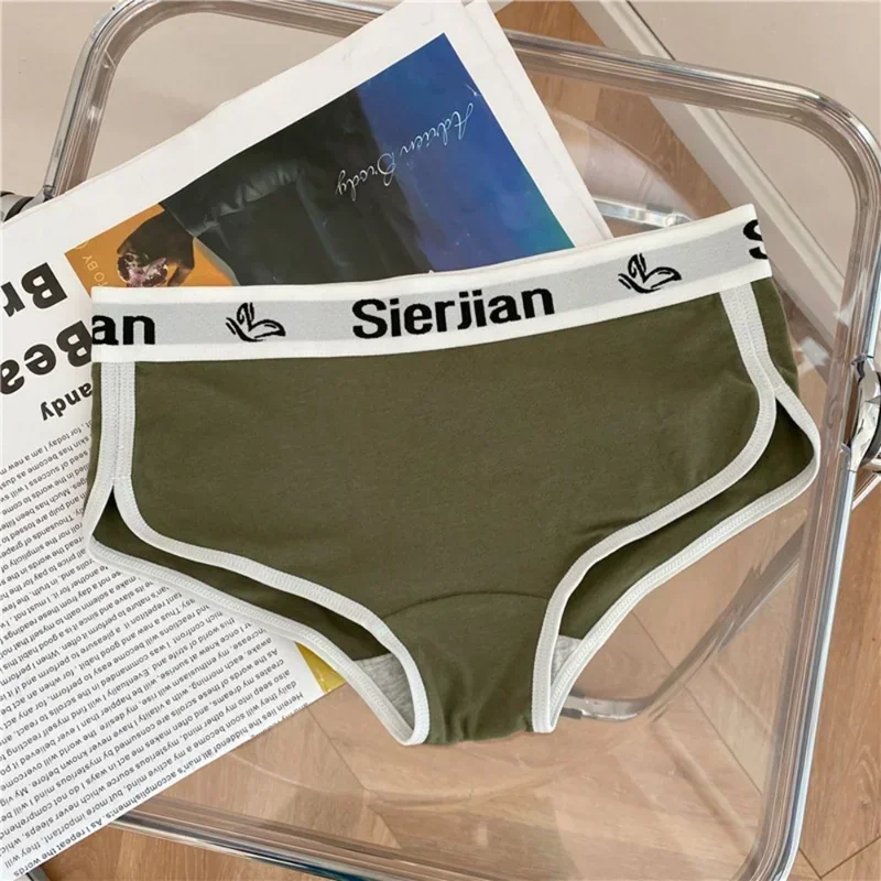 Sexy Underwear Women Seamless Cotton Boxers Letter Sport Briefs Panties Comfortable Low Waist Underpant Lady Lingerie