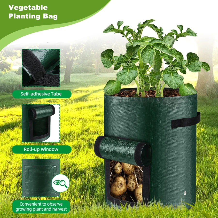 Bolsas para cultivo de patatas, accesorios, bolsa para plantas, herramientas de jardinería para huerto, herramienta de jardín, suministros de vegetales, macetero para exteriores, contenedor de Compost