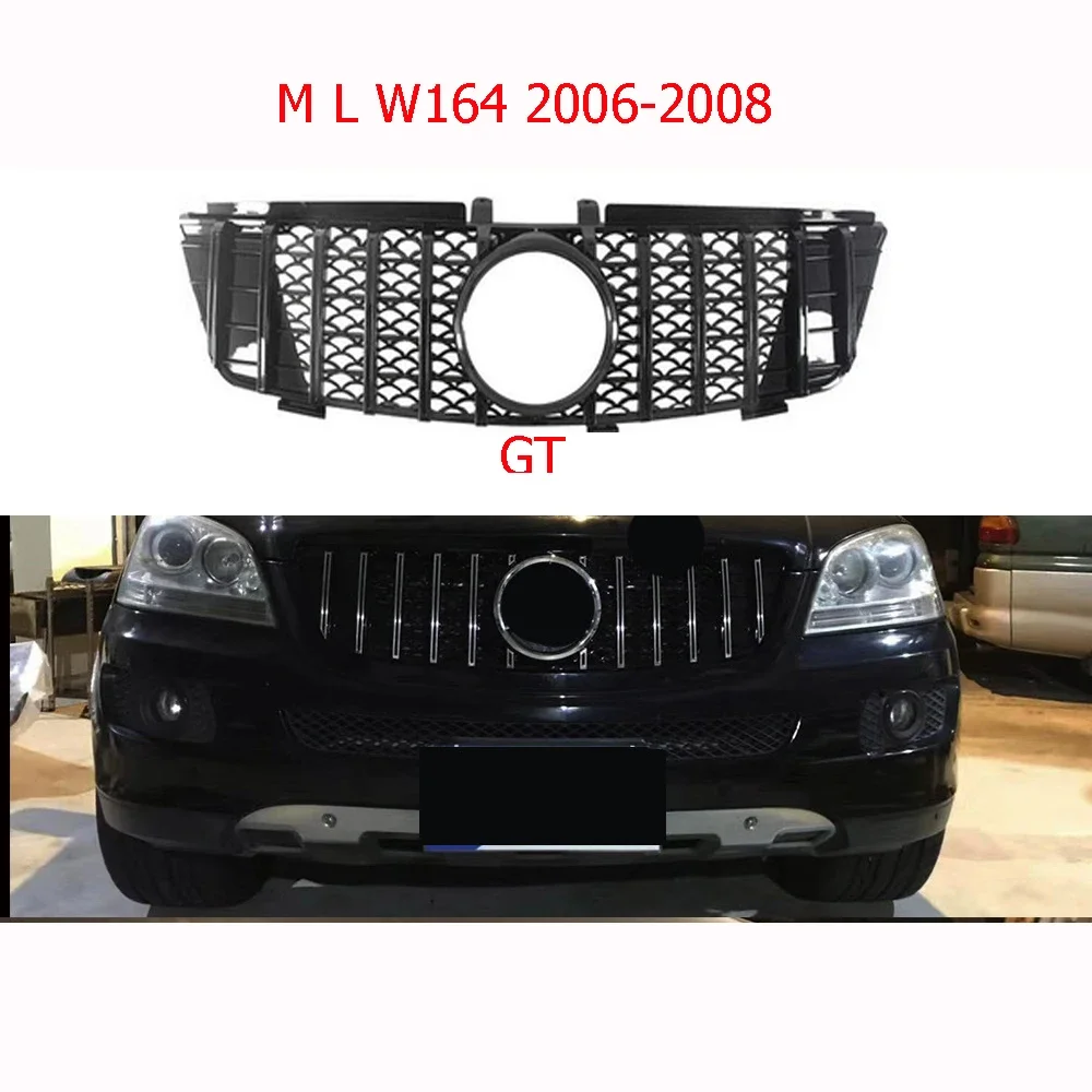 

Для Mercedes-Benz ML Class W164 2006-2011 Стайлинг автомобиля Средняя решетка ABS пластик GT Авто передний бампер Центральная решетка