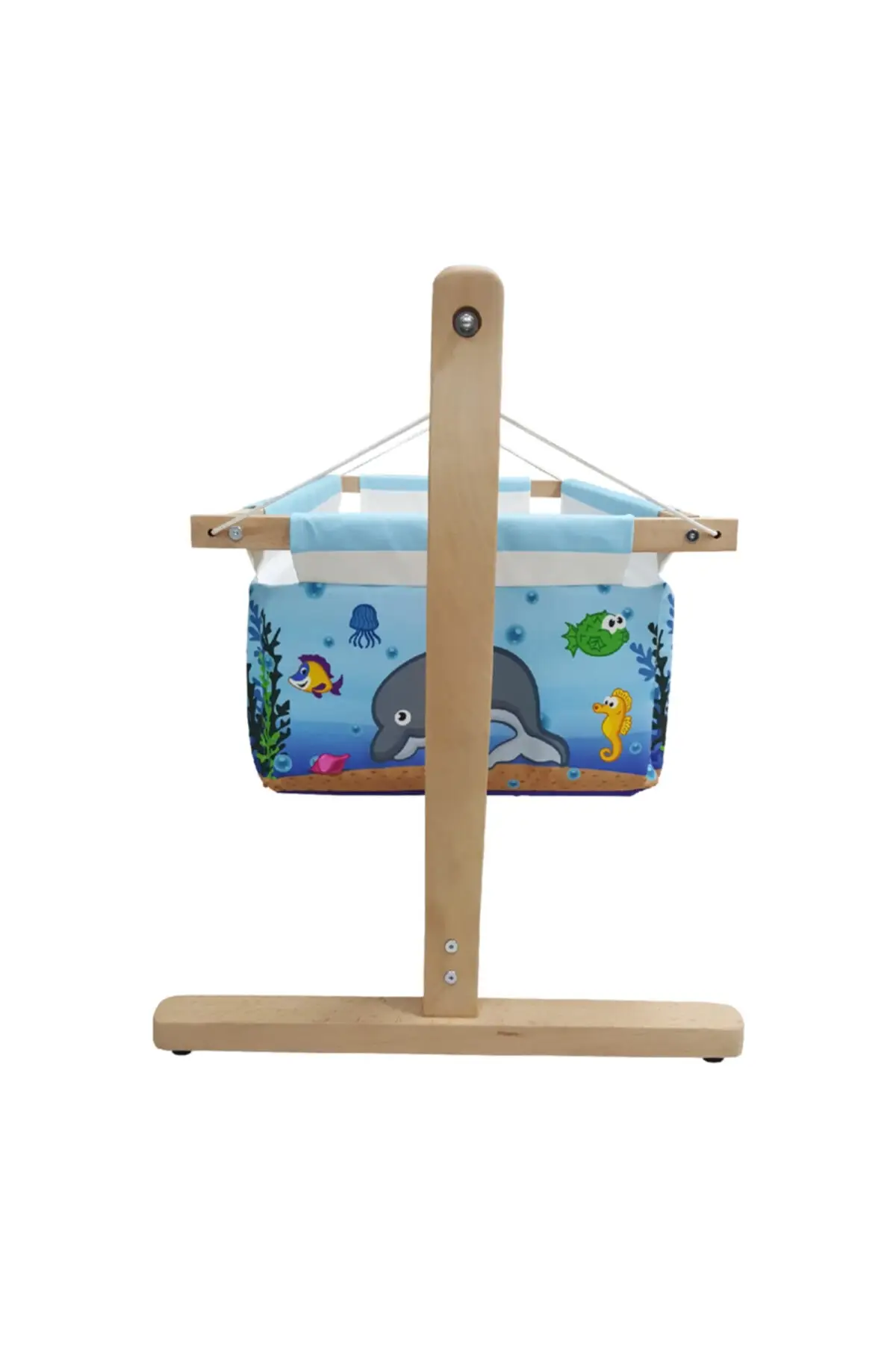 Unisex Blauw Hout Hangmat Wieg Set