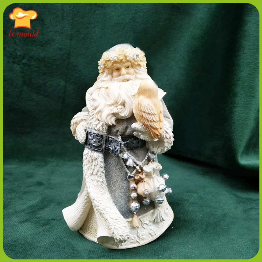 New Christmas Santa Claus Silicone Soap Candle Molds Resin Clay Crafts Mould Old Man And Owl