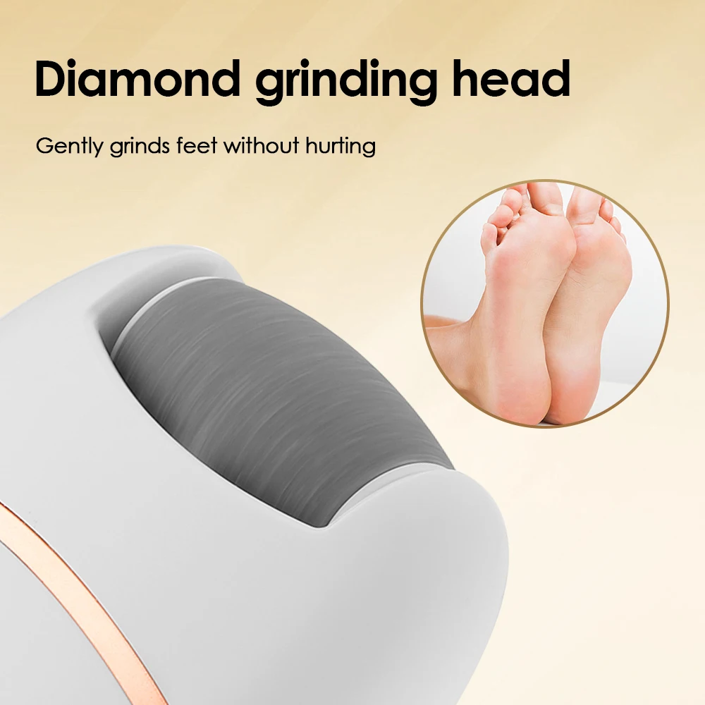 1 PC Electric Foot Grinder Rechargeable Thick Leather Polishing Foot Grinder and 2 Different Thickness Grinding Heads