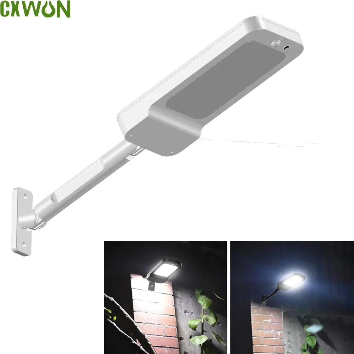 

Outdoor Solar Lamp with Motion Detector Solar Powered Wall LED Lights 4 Modes Lighting Security Flood Lighting for Garden Fence