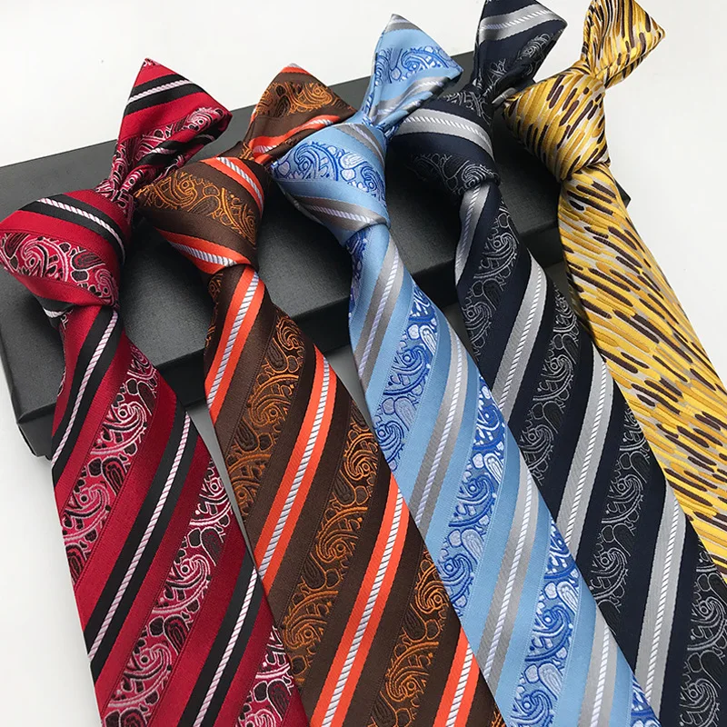 

Striped Small Flower Polyester Colored Warp Thread New Neckties Suit Wedding Tie Men Accessories Self-Tied