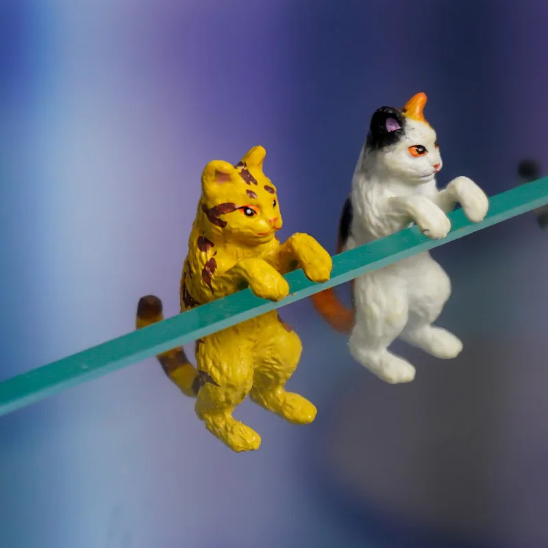 

6Pcs Small Cat Figurines for Fish Tank Creative Aquarium Decorations Lying Cat Miniature Ornaments Aquarium Landscaping Decor