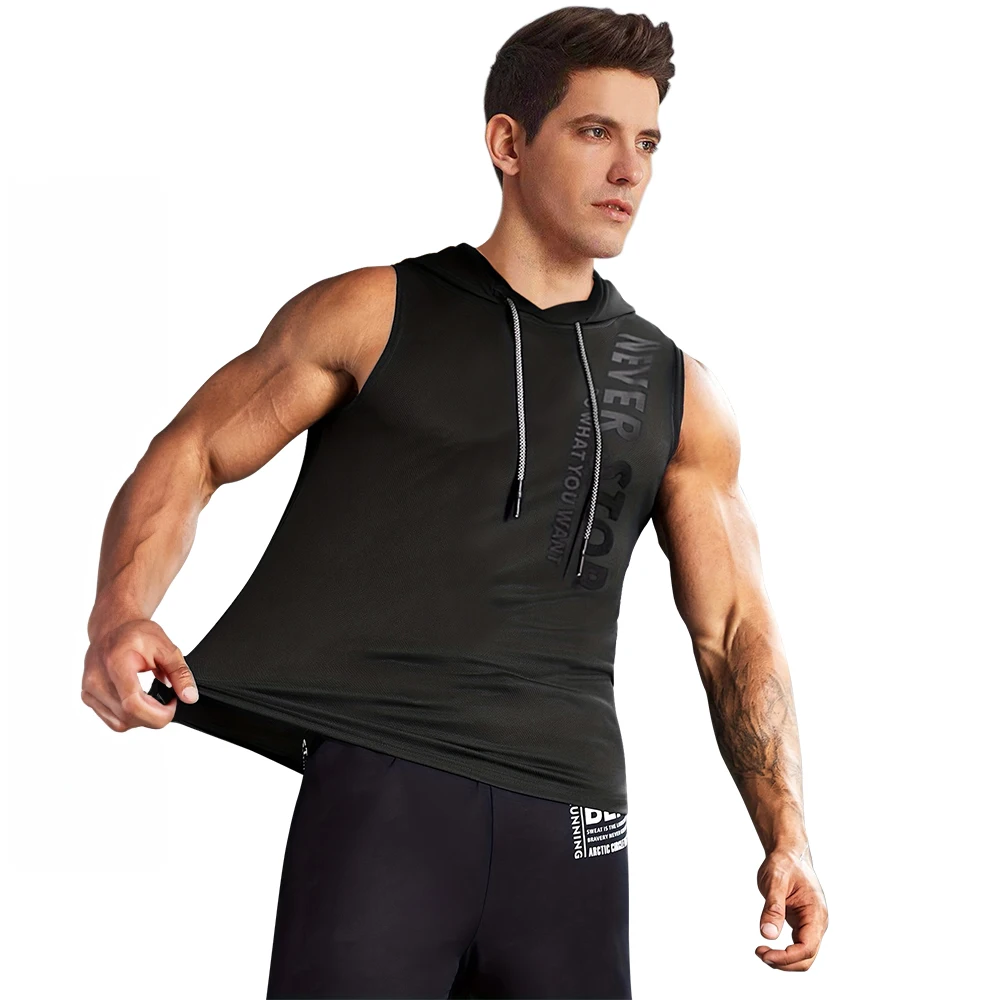 Summer Large Size Men\'s T-shirt Sleeveless Bottom Shirt Fitness Bottom Shirt Men Muscle Bodybuilding Vest T-shirt New Sportswear