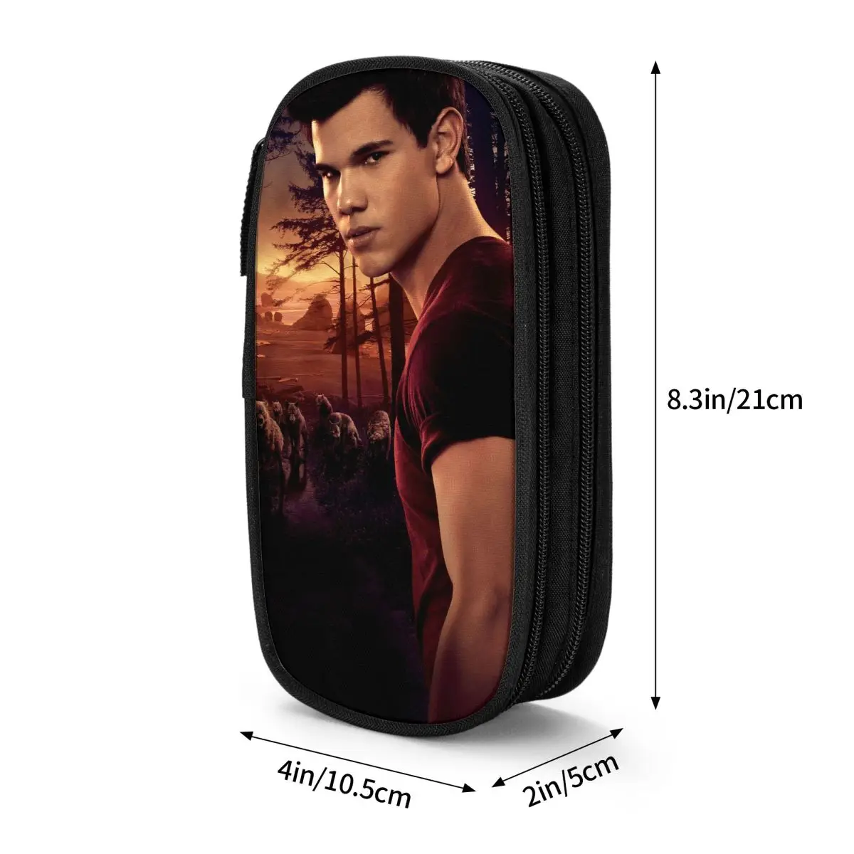 The Twilight Saga Movie Federmäppchen, modisch, Jacob, schwarze Stiftbox, Tasche für Studenten, großes Fassungsvermögen, Schulbedarf, Geschenke, Federmäppchen