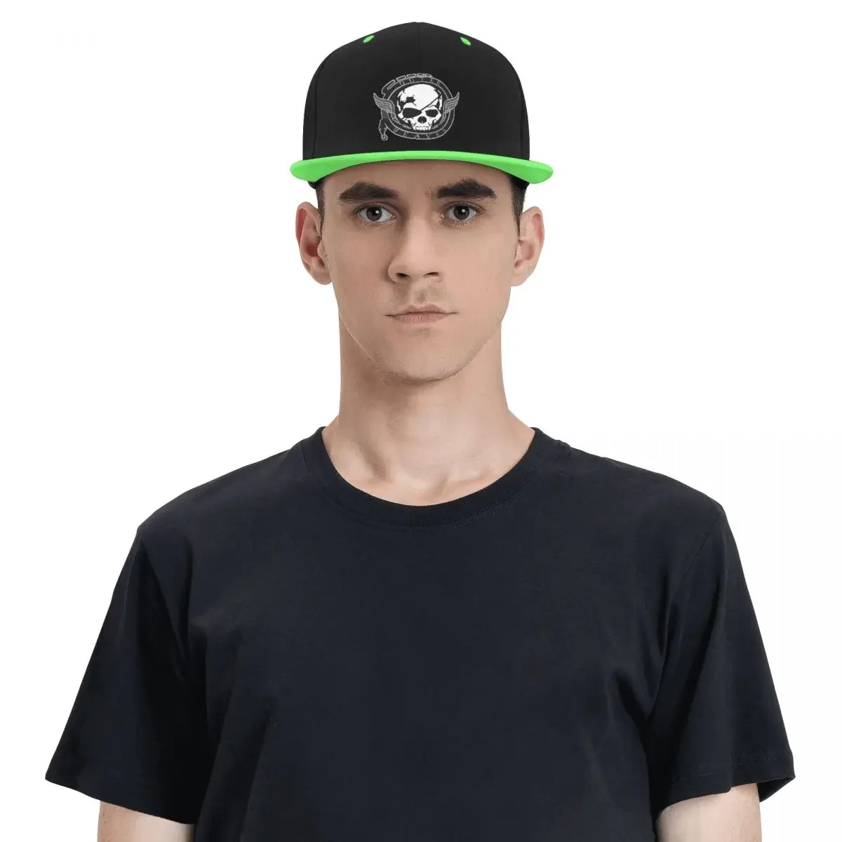 Topi Baseball Logo Hip Hop, topi Baseball luar ruangan bahan logam Solid, Video Game datar Skateboard Snapback, topi Ayah