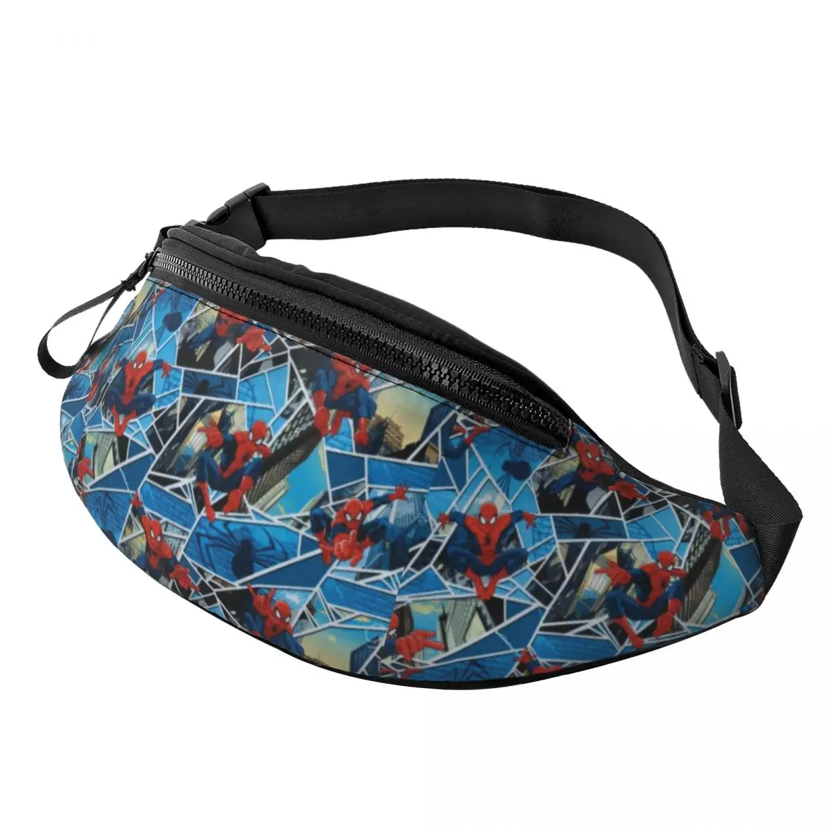 Custom Spider Cobweb Hero Fanny Pack Women Men Spider Man Crossbody Waist Bag for Travel Cycling Phone Money Pouch