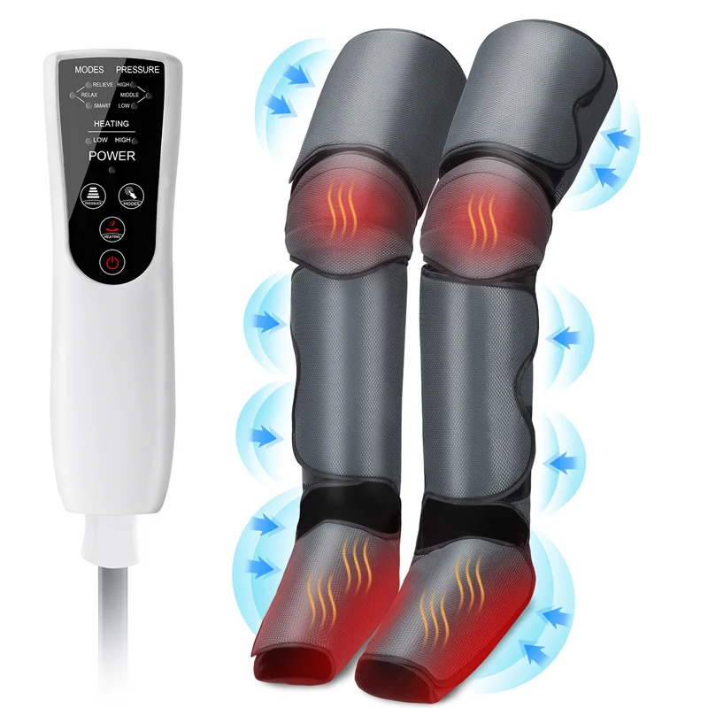 Leg Air Pressotherapy Massager Heated Foot And Knee Promote Blood Circulation Relieve Legs Muscle Pain Massage Appliances