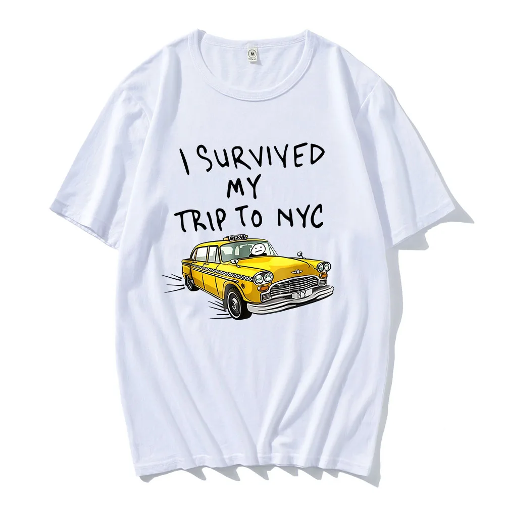 I Survived My Trip To NYC T-shirt Tom Holland Tees Camisas Streetwear Funny Car Cartoon Graphic Tshirts Summer Cotton Soft Tops