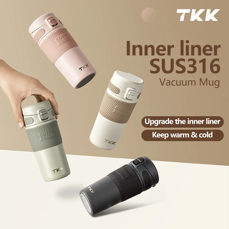 

TKK 450 мл SUS316 Изолированная чашка для холодной воды, портативный термос для улицы, изолированная бутылка для горячей воды из нержавеющей стали 316