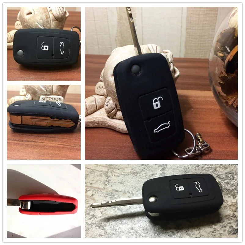 FIT FOR CHERY M11 A13 A3 A5 E5 TIGGO TENGO FULWIN COWIN EASTA CIELO CHANCE NICHE SHEEL SILICONE REMOTE KEY FLIP COVER CASE FOB