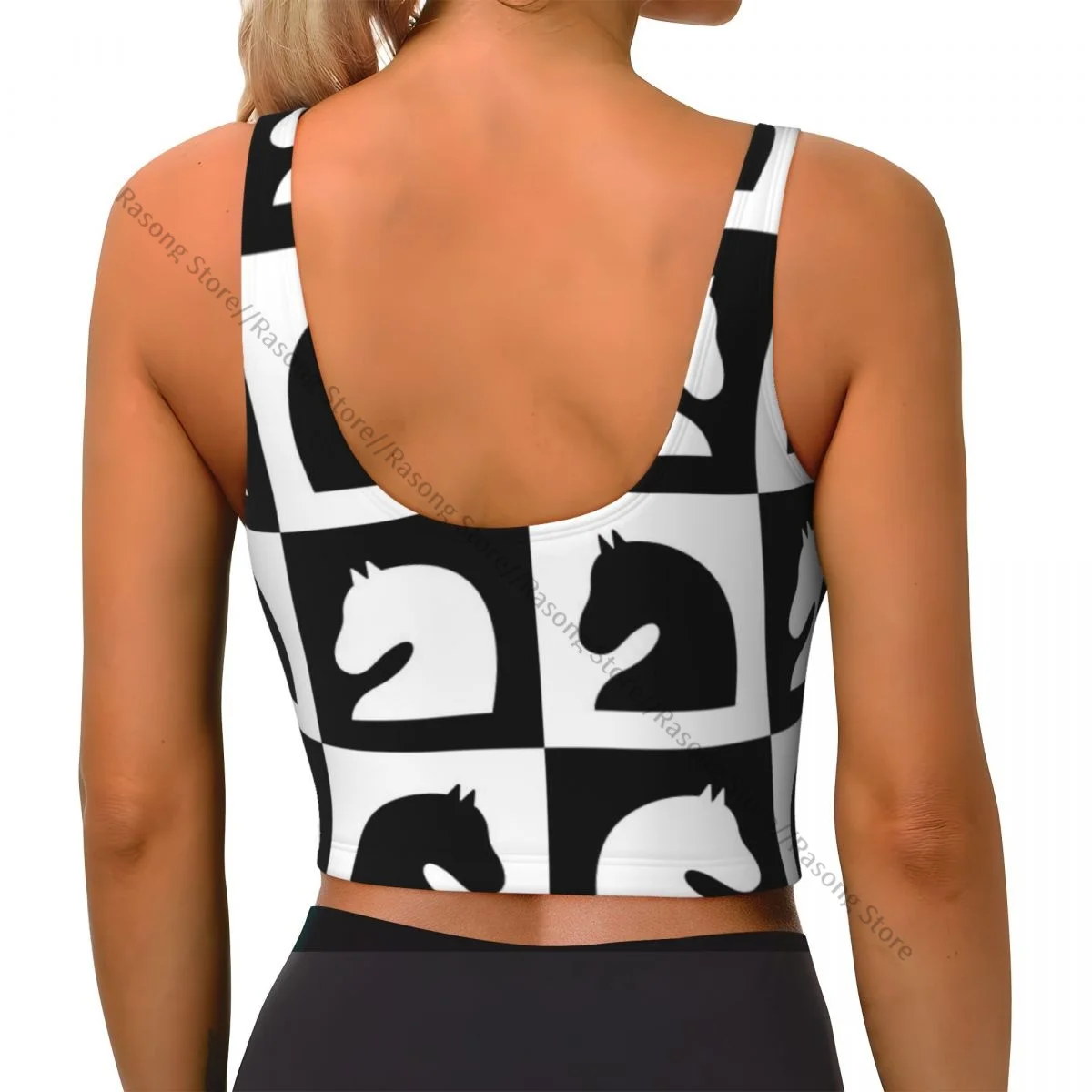 Sports Bra Women Running Yoga Clothes Vest Chess Knight Gathering Fitness Vest