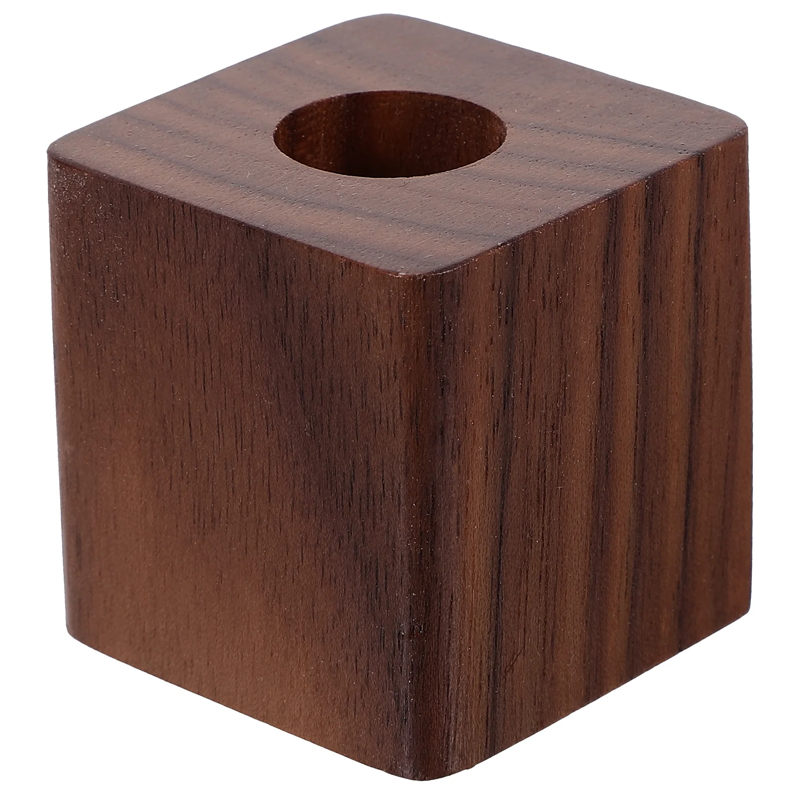 

Pen Pot Walnut Stand Holder for Students Small Storage Wooden Single Base Desktop Home Office