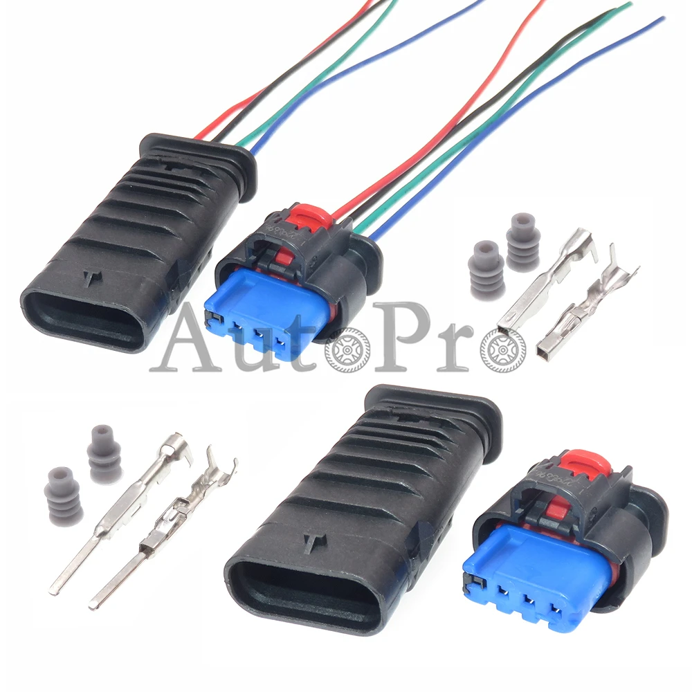 1 Set 4 Hole 1-2296696-1 1-2203773-1 Auto Starter Wiring Terminal Socket with Cables Car Nitrogen Oxide Sensor Wire Connector