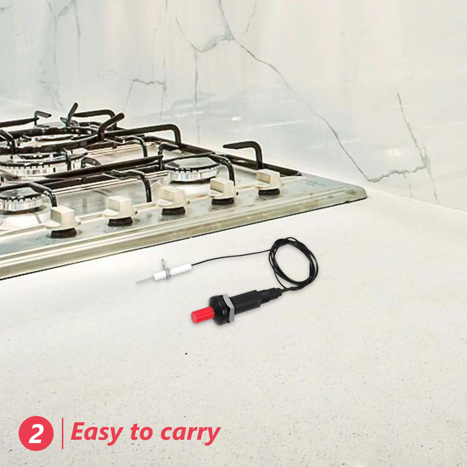 

Push Button Ceramic Igniter for Gas Stove BBQ Charcoal Fire Pit Camping Portable Reusable Kitchen Bar Accessories