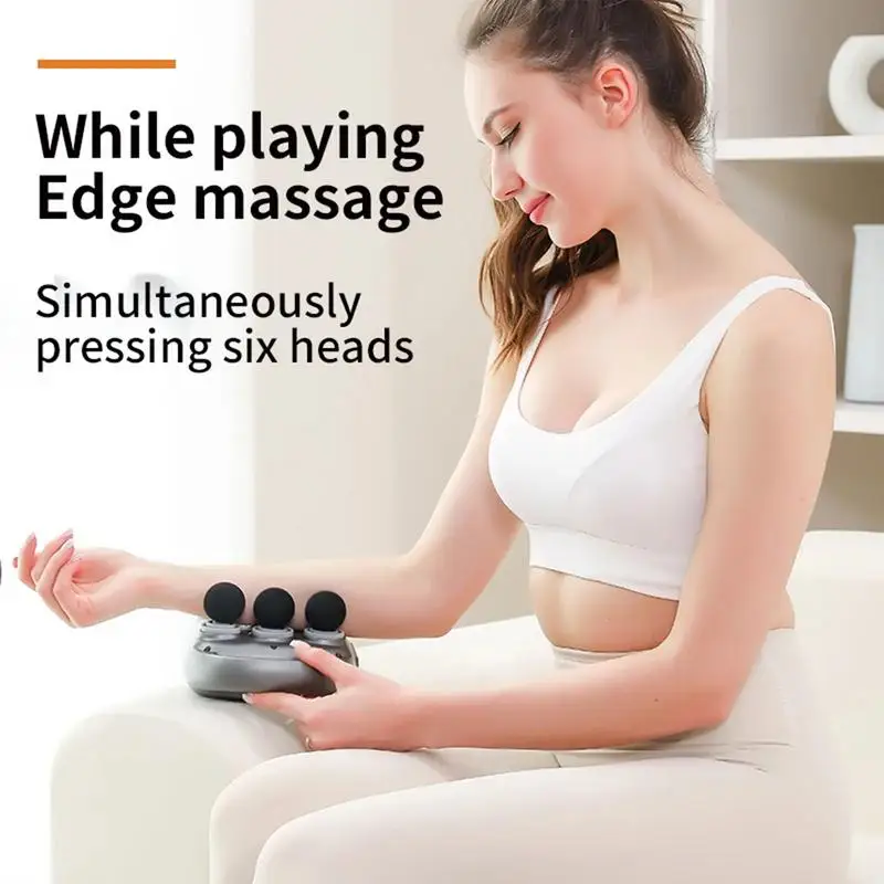 

Portable Handheld Massager 6-Heads Small & Quiet Muscle Massage Device Compact Sports Portable Massager For Athletes Led Display