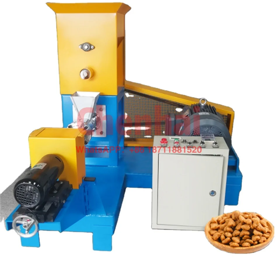 

Factory sale dry floating fish feed machine animal pet food production line floating pellet machine for fishes