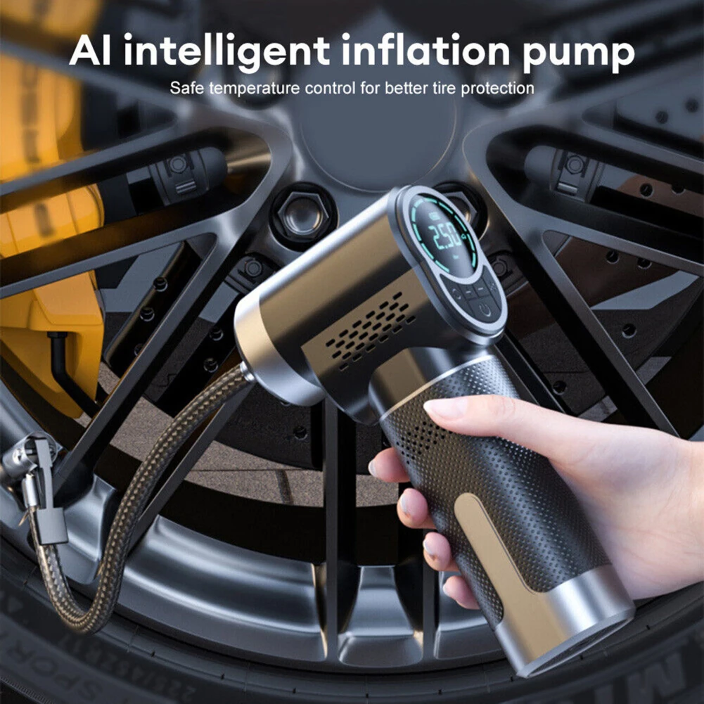 Multifunctional Car Tire Inflator Pump Air Compressor Night Lighting Cordless Portable Air Pump For Car Motorcycle E-Bike Ball