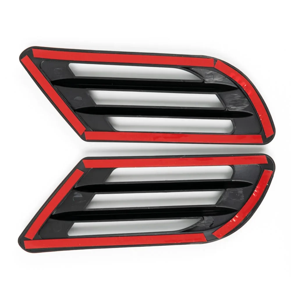2Pcs 3D Plastic Sticky Car Fender Air Vent Cover Sticker Fake Side Intake Grille Duct Auto Exterior Decoration Accessories