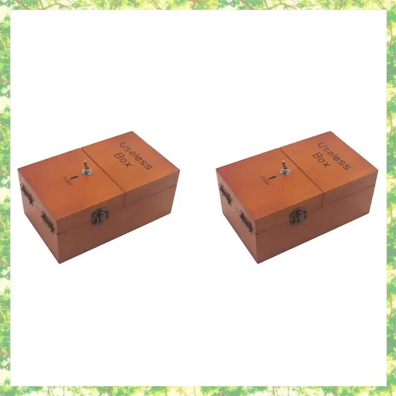 Eco-Friendly-2X Een nutloze doos met verrassingen Houten nutloze doos Volledig gemonteerd voor volwassenen en kinderen Donkere houtkleur