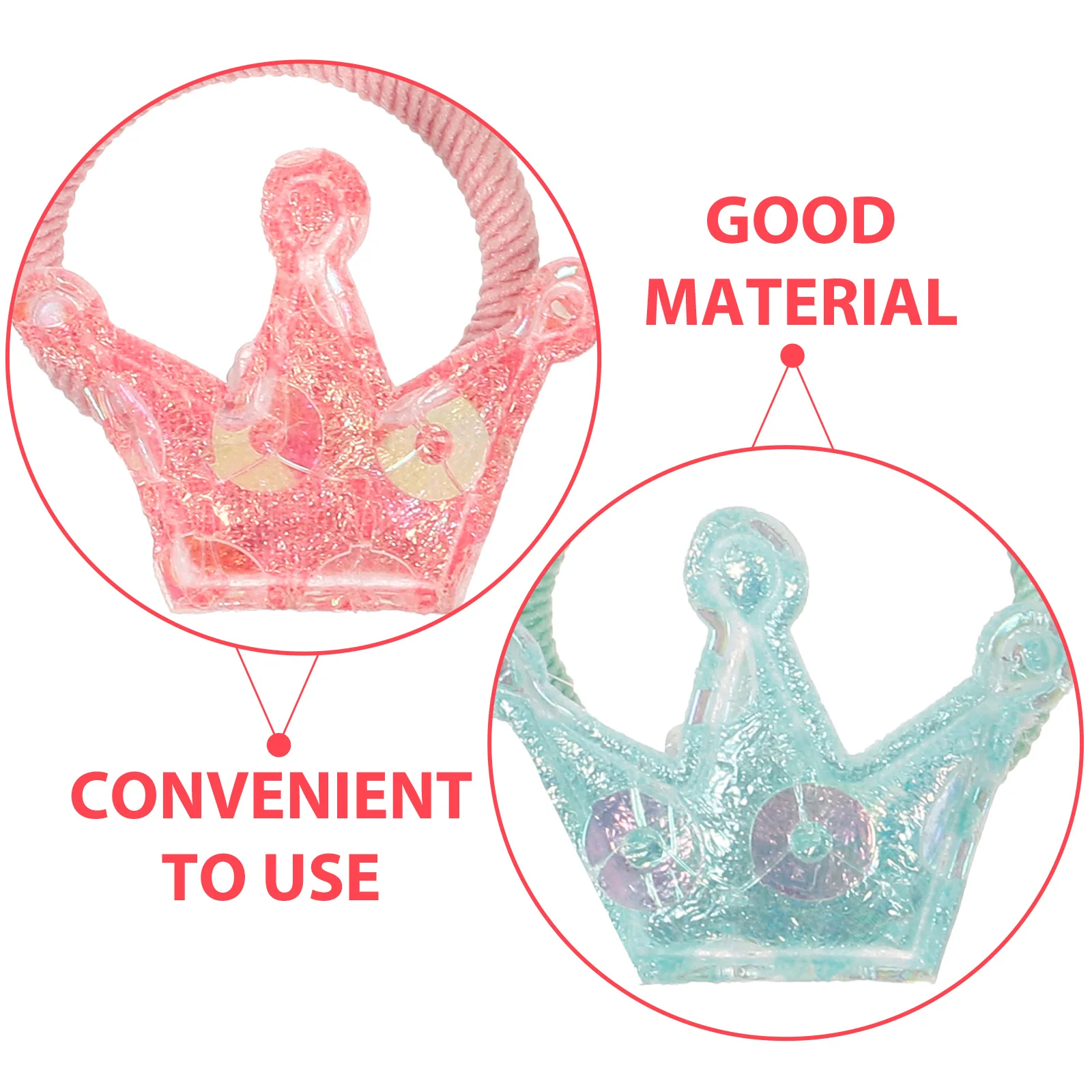 

10Pcs Cat Crown Elastic Hair Ties Stylish Pet Head Ornament for Rabbits Small Puppies Holiday Festival Decoration Dog Grooming