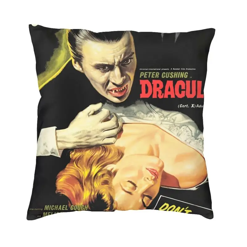 Personalized Dracula Hammer Square Throw Pillow Case Home Decor 3D Double-sided Print Horror Movie Cushion Cover for Living Room