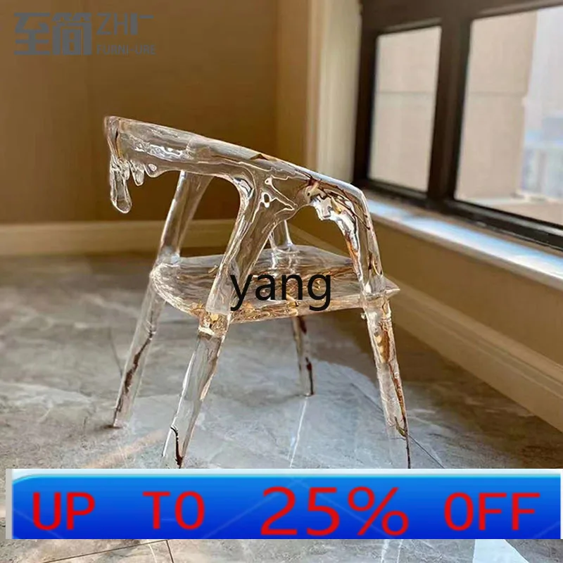 

LH Light Luxury Transparent Epoxy Resin Chair Shaped Chair Water Drop Leisure Crystal Seat