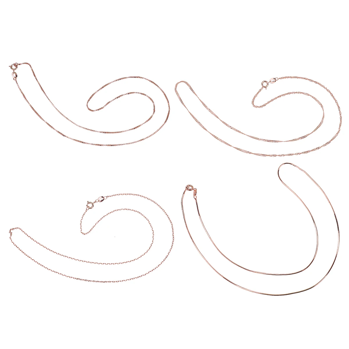 

4pcs Rose Gold Snake Bone Women Women Necklace Clavicle Chain Jewelry Durable Wear Exquisite Design Chic Novelty