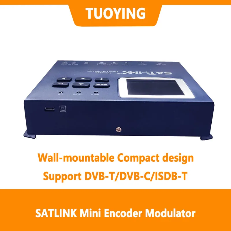 SATLINK mini WS-6990 MPEG-4 AVC/H.264 Encoding and Modulation Hdmi/AV to Rf (Dvb t/Dvb c/Isdbt) Cable HD Encoding Modulator